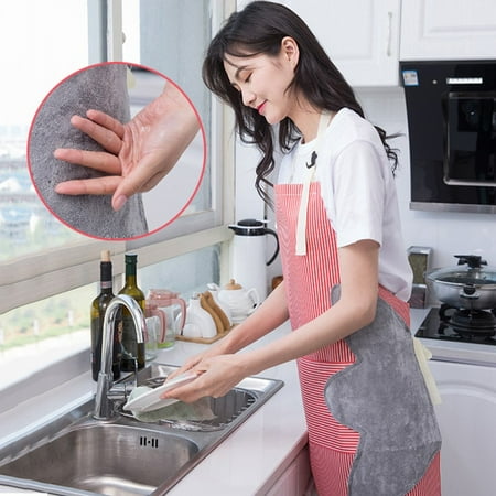 

Qazqa Waterproof Strip Apron Home Kitchen Cooking Adjustable Wipe Hands Pocket