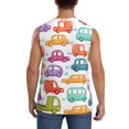 thumbnail image 4 of Balery Doodle Cars Camisetas sin mangas para hombre, absorbe la humedad y protege contra el mal olor.-3X-Large, 4 of 7