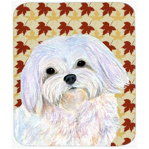 Maltese Fall Leaves Portrait Mouse Pad, Hot Pad Or Trivet