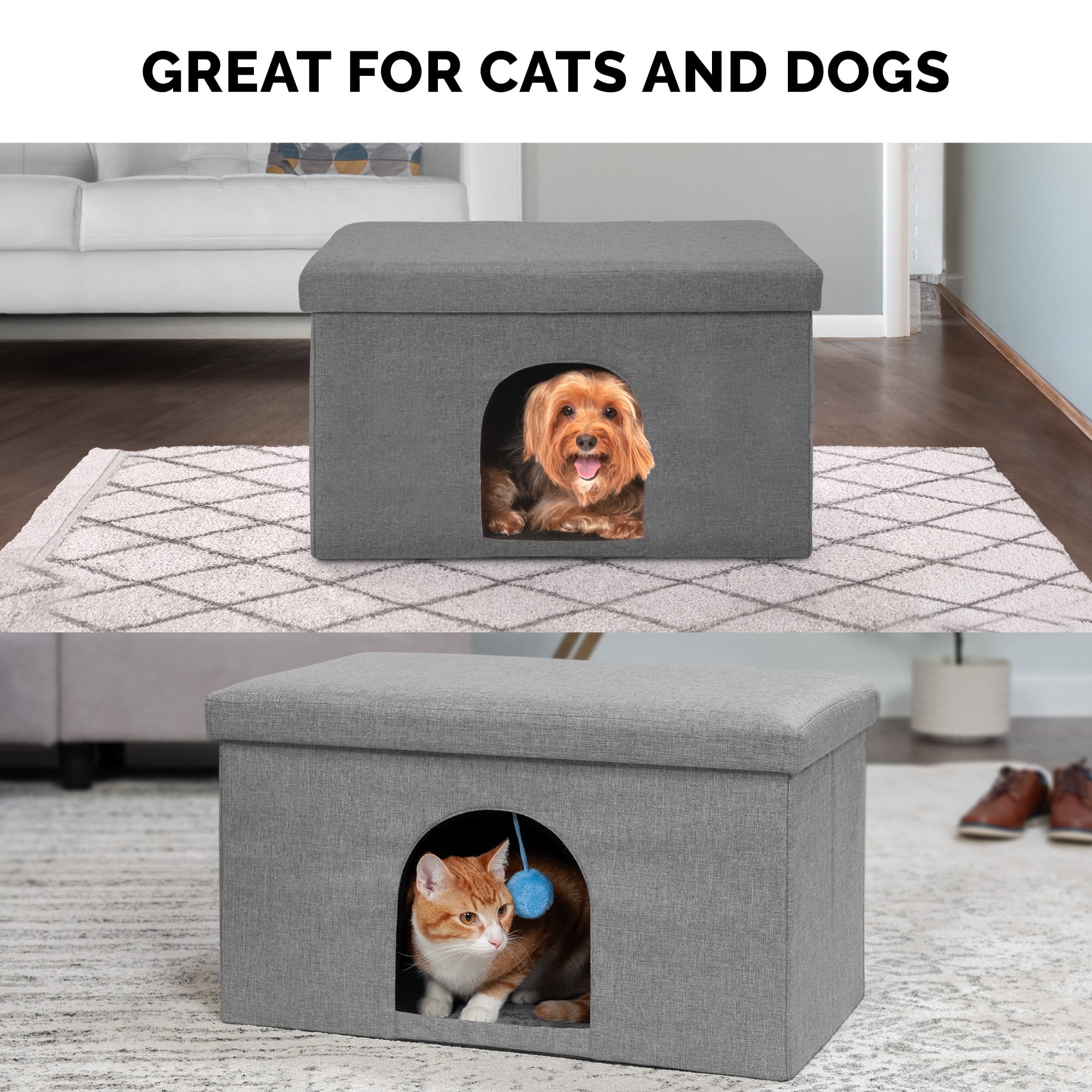 FurHaven Pet Products Large Pet House Ottoman for Dogs & Cats - Stormy Gray
