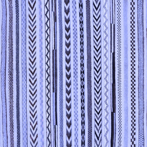 Ahgly Company Indoor Square Abstract Blue Modern Area Rugs, 8' Square