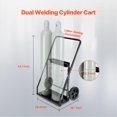 thumbnail image 2 of Dual Welding Cylinder Cart Oxygen Acetylene Tank Cart with 10" Solid Wheel, 2 of 7