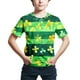 thumbnail image 2 of Gibobby Blusa Termica Camiseta de manga corta con estampado del día de San Patricio para niños y niñas(Verdinegro, 13-14 Años), 2 of 3