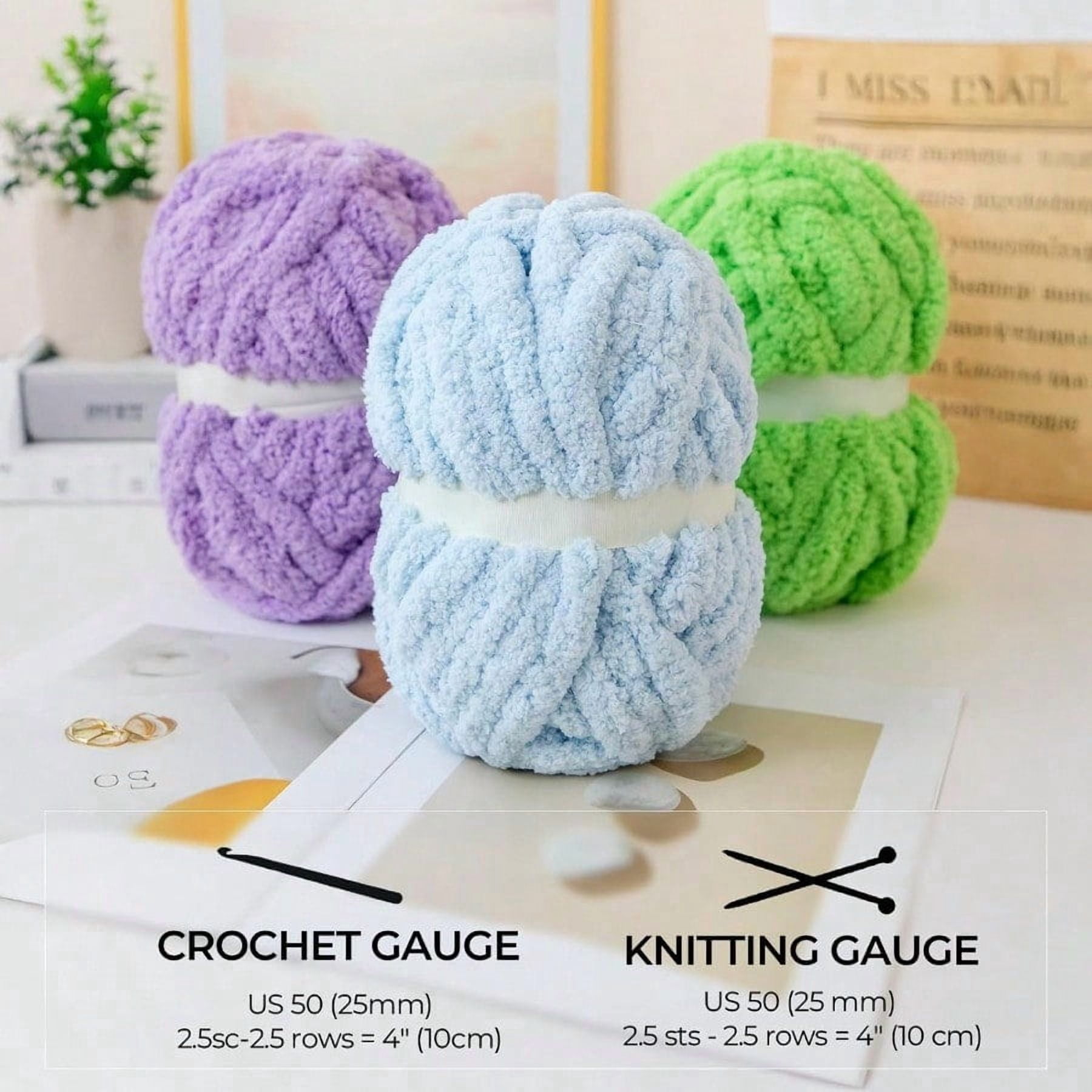 Chunky Yarn for Hand Knitting Soft Jumbo Bulky Fluffy Chenille Yarn for Crocheting Blanket Scarf DIY 8 Pack Brown 28yds 8 Ounces Each