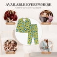 thumbnail image 7 of Honeii Lemon print Women's Pajama Sets Long Sleeve Button Down Sleepwear Nightwear Soft Pjs Lounge Sets-X-Large, 7 of 7