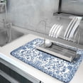 thumbnail image 4 of Chinoiserie Floral Dish Drying Mat for Kitchen Counter Blue and White Flowers Pattern Dish Drying Pad 16\u201dx18\u201dAbsorbent Reversible Seasonal Decor Dishes Drainer Pad Dish Dry Rack Mat, 4 of 6
