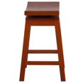 thumbnail image 3 of 26'' High Saddle Seat Light Cherry Wood Counter Height Stool with Auto Swivel Seat Return, 3 of 3