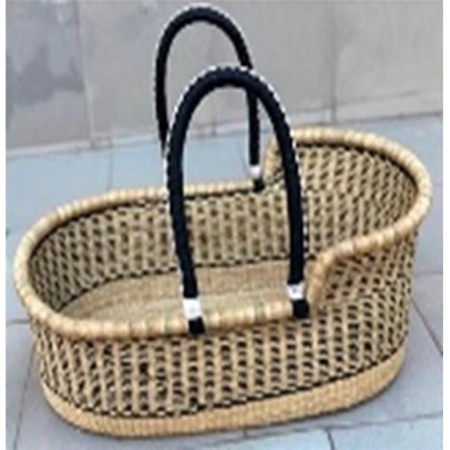 Black Dashes Vertical Moses Basket
