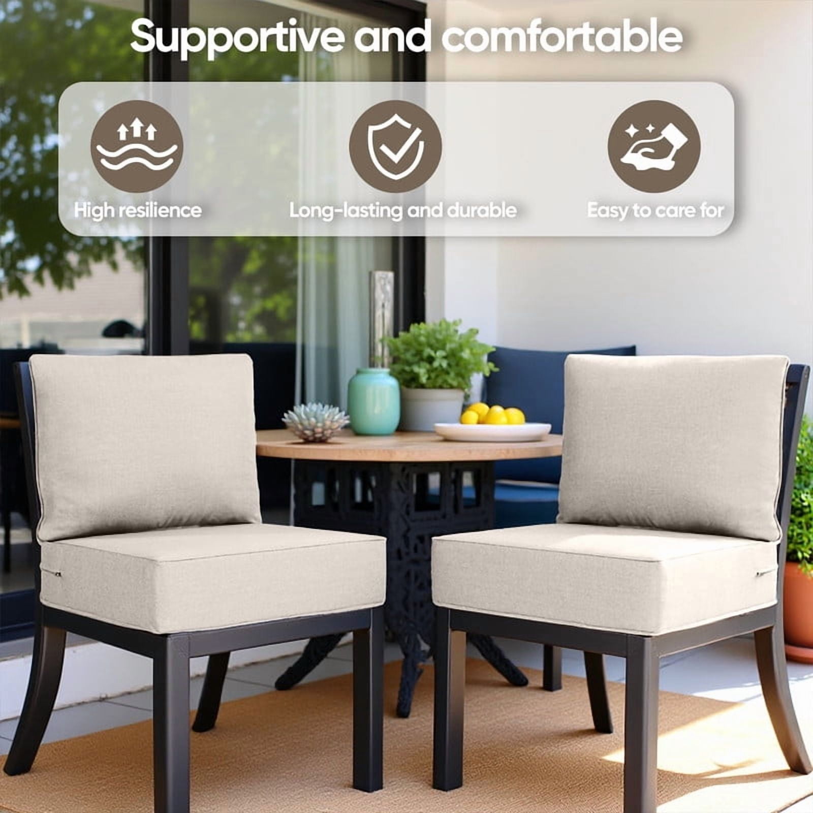 Bellefurn Outdoor Deep Seat Cushion 24 X 24 X 6 inch for Patio Furniture,Outdoor Chair Cushions Waterproof & Fade Resistant Patio Furniture Cushions for Wicker Chair, Sofa, Couch