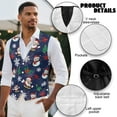 thumbnail image 6 of Yuyamidu Christmas Mens Vest Formal Waistcoat with Pocket Santa Claus Snowman V-Neck Suit Vests for Wedding Prom Party Casual Tuxedo Wear Size M, 6 of 7