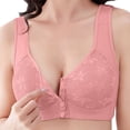 thumbnail image 4 of Jelly Bras for Women Front Closure Bras for Older Women Wireless No Underwire Push Up Bralettes Wireless Front Close Bras Front Closure Sports Bras for Women Pink M, 4 of 5