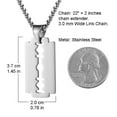 thumbnail image 5 of HZMAN Mens Stainless Steel Razor Blade Model Dog Tag Pendant Hip Hop Necklace,22+2" Chain (Silver), 5 of 6