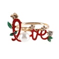 thumbnail image 1 of Famyfamy Napkin Holder "love" Christmas Party Supplies Rose Flower Ring Gold Metal Love Valentine's Day Gifts Table Decoration, 1 of 12