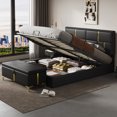thumbnail image 1 of MODERNLUXE 2-Pieces Bedroom Sets,Queen Size Lift Up Storage Bed with 1 Ottoman and Hydraulic Storage,Upholstered Platform Bed Frame,No Box Spring Needed,Black, 1 of 9