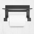thumbnail image 3 of Soporte de papel para teléfono, soporte de caja de rollo de pañuelos de aluminio para montaje en pared, para inodoro (negro), 1 ud., 3 of 8