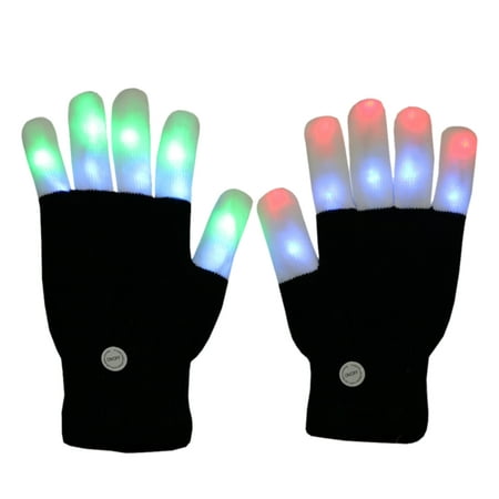 LED Gloves Battery Powered Operated Different Flash Lighting Effects Portable for Street Dance DJ Show Party Bar Race