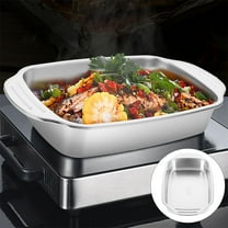 Moluckfu Stainless Steel Roasting Tray Grilled Rectangular 1Pcs 14.38X8.65X2.16In For Hotel Use