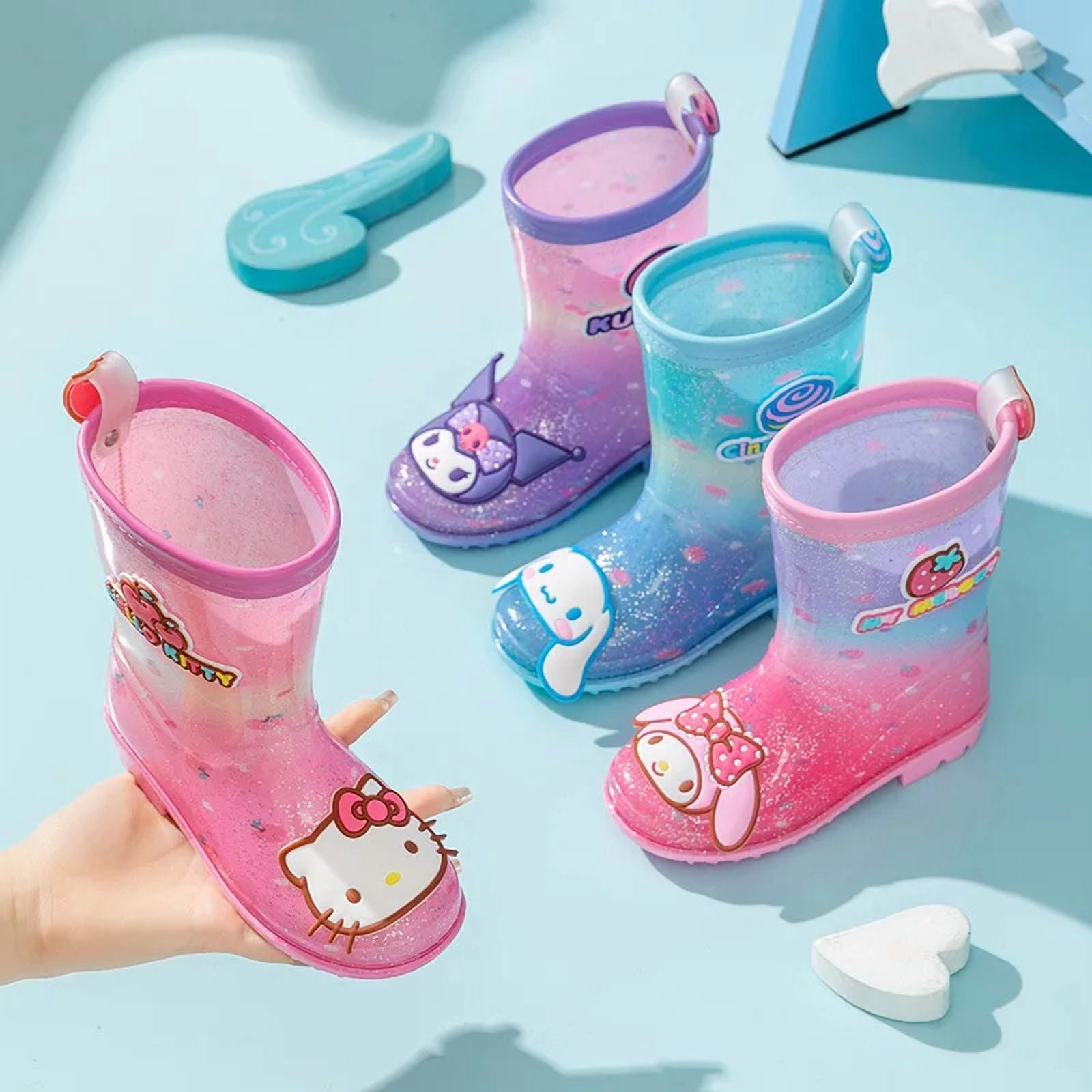 Non-slip Sanrio Four Seasons Rain Shoes Kuromi Hello Kitty Rain Boots