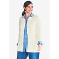 thumbnail image 5 of Woman Within Women's Plus Size Cotton Cable Knit Cardigan Sweater, 5 of 6