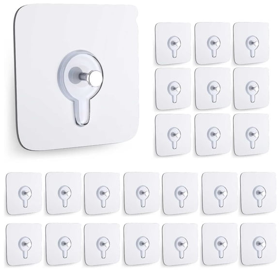 Adhesive Hooks for Hanging 20 PCS Hooks for Walls No Damage Adhesive Wall Hooks Wall Hangers Without Nails Adhesive Picture Hangers Without Nails Nail Free Stickers for Walls