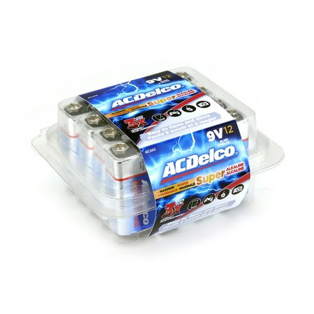 ACDelco 9V Batteries, Super Alkaline 9-Volt Battery, (Best 9 Volt Battery For Smoke Detector)