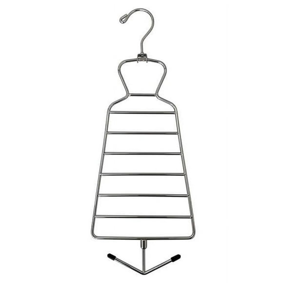 Gancho Multiusos con Gancho Giratorio / Soporte para Bufandas y Corbatas con Gancho Plegable / Organizador de Armario de Metal / Acabado Cromado / Paquete de 2