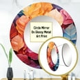 thumbnail image 3 of Designart "Dreaming Among Colorful Leaves I" Leaves Multicolor Large Round Mirror - Round Bedroom Mirror Wall Decor - Traditional Round Printed Mirror - 23" x 23", 3 of 6