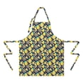 thumbnail image 2 of Yellow Lemon Fruit Slices DarkBlue Pattern Apron-Garden Aprons for Women with Pockets-Cotton Linen Waterproof Kitchen Cooking Gardening Aprons Adjustable for Kitchen,Cooking,BBQ and Salon 33x27 Inch, 2 of 7