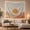 Golden Half Sun, variant on Abstract Landscape Sun with Earthy Mountain Dunes, Peaceful Minimalist for Nature Lovers, Geometric Wall Art, Housewarming Gift, Tapestry Wall Hanging for Bedroom and Living Room