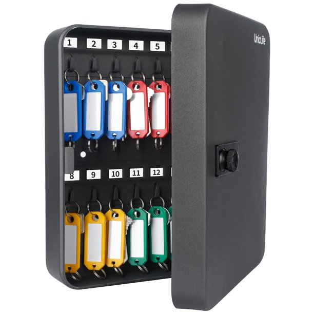 Armario para llaves Uniclife de 28 posiciones con cerradura de combinación, color negro