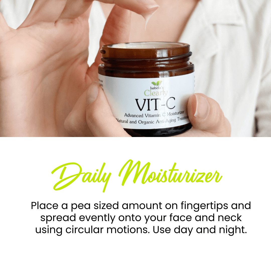 Isabella's Clearly VIT-C, Age Defying Vitamin C Moisturizer for Face & Neck | Natural & Organic Hydrating, Skin Brightening Cream for Men & Women for Radiance & Firmness | Made in USA