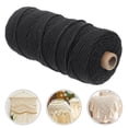 thumbnail image 3 of KAKOWELY 1PC 100M Long 3MM Wide Natural Cotton Thread Braided Cotton Rope Tapestry Knitting Thread Multi-purpose Manual Woven Rope for Hanging Carpet Craft Making (Black),3937"X0.12"X0.12", 3 of 5