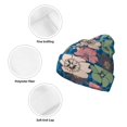 thumbnail image 3 of Pofeuu Colorful Flowers Print Beanie Hat for Men Women Knit Winter Hat Warm Cuffed Skull Beanie Slouchy Soft Unisex, 3 of 6
