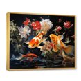 thumbnail image 2 of Designart "Golden Koi Harmony Japon s Yellow and Red I" Japan Art Floater Framed Canvas Print, 2 of 7