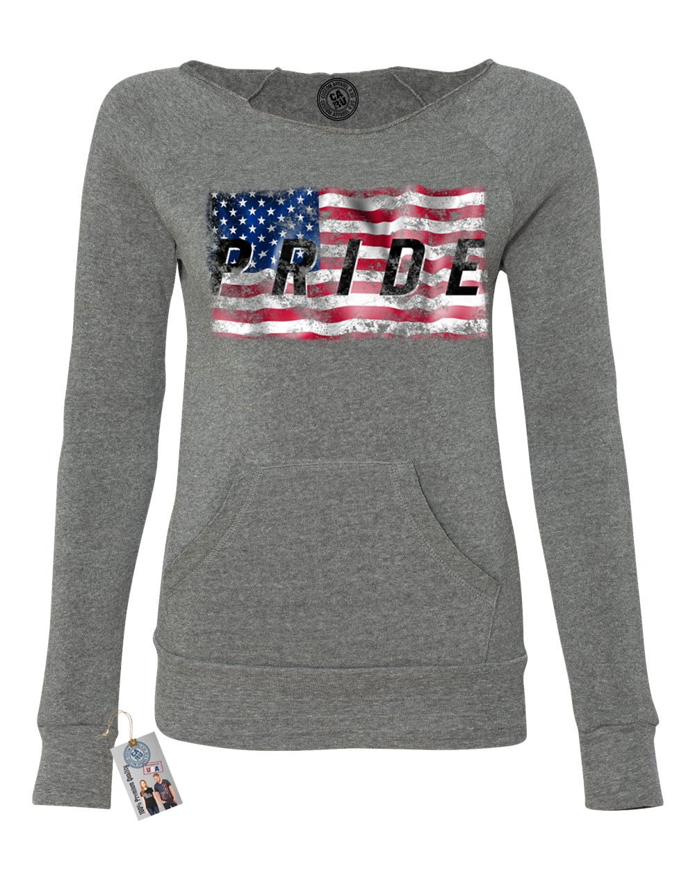 off shoulder american flag shirt