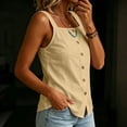 thumbnail image 4 of Fewfanhot Spring Tops for Women 2026 Trendy Ribbed Tank Tops Slim Fit Square Neck Sleeveless Shirts Slit Hem Summer Casual Basic Tanks, 4 of 7
