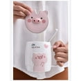 thumbnail image 3 of Ceramics Pig Coffee Mug Water Tea Cup With Lid Spoon, 3 of 4