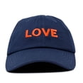 thumbnail image 4 of DALIX Custom Embroidered Hats Dad Caps LOVE Stitched Logo Hat in Navy Blue, 4 of 7