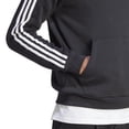 thumbnail image 2 of adidas Essentials Fleece 3-Stripes 1/F4 Zip Hoodie (Mens, Black, MD, One Size), 2 of 3