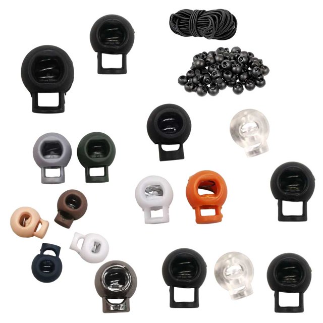 Injueey Pack of 50 Clothes Elastic Ropes Stopper Clamp Spring Lock Jacket Loaded End Toggle Sewing Backpack Hooded Buckles Shoelace Artesanía Tipo 1 Injueey BFH000201-00