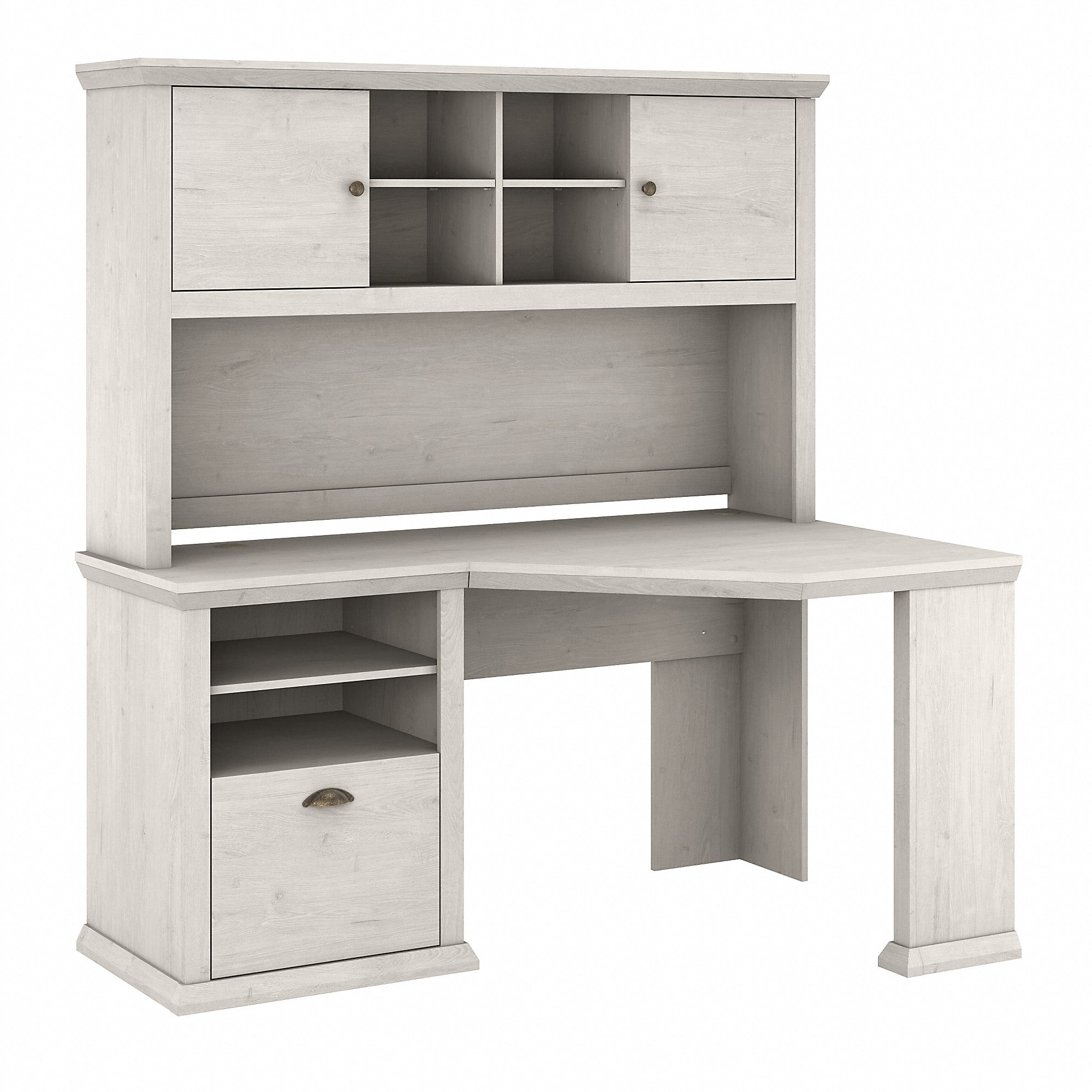 Buy Bush Furniture Yorktown 60W Corner Desk with Hutch, OffWhite