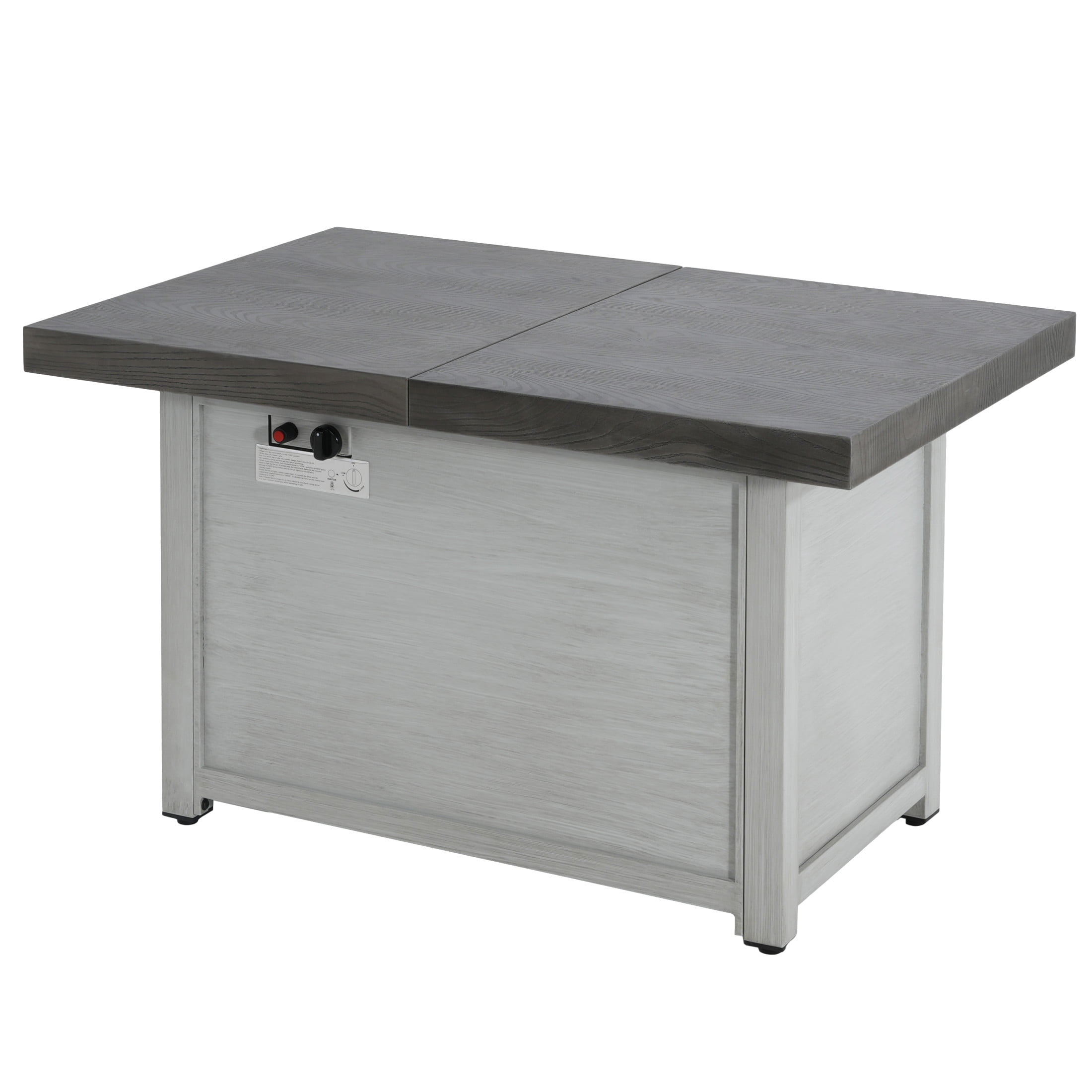 Christopher Knight Home 30" Rectangular Propane Fire Pit Table with 45"-60" Extendable Top, 50,000 BTU Aluminium Patio Heater with Lid, Dark Grey
