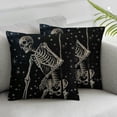 thumbnail image 3 of nygtbtfer Halloween Skull Pillow Square Decor Black Skeleton Rowing A Boat Decoration Throw Pillow Case Cushion Cover for Kitchen Sofa White, 3 of 7