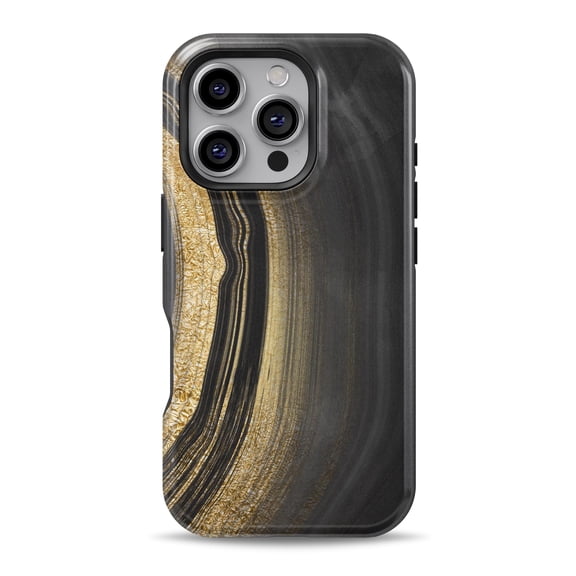 DesignSkinz Scratch-Resistant Hard Slim Case Compatible with iPhone 16 (Compatible with MagSafe) - Vivid Agate Vein Slice Foiled V2