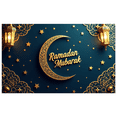thumbnail image 5 of Elegant Ramadan Mubarak Lanterns Background Blue Crescent Stars Banner Decorations Photography Backdrop Islamic Celebration Party Supplies Religious Event, 5 of 7