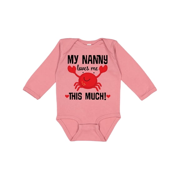 Inktastic Nanny Loves Me Grandson Boys or Girls Long Sleeve Baby Bodysuit