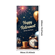 LUUFILx Retirement Celebration Backdrop Banner Party Supplies Decorations Happy Retirement Background Off Clock Hello Pension Event Decorations Photography Props
