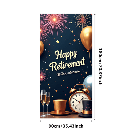 LUUFILx Retirement Celebration Backdrop Banner Party Supplies Decorations Happy Retirement Background Off Clock Hello Pension Event Decorations Photography Props