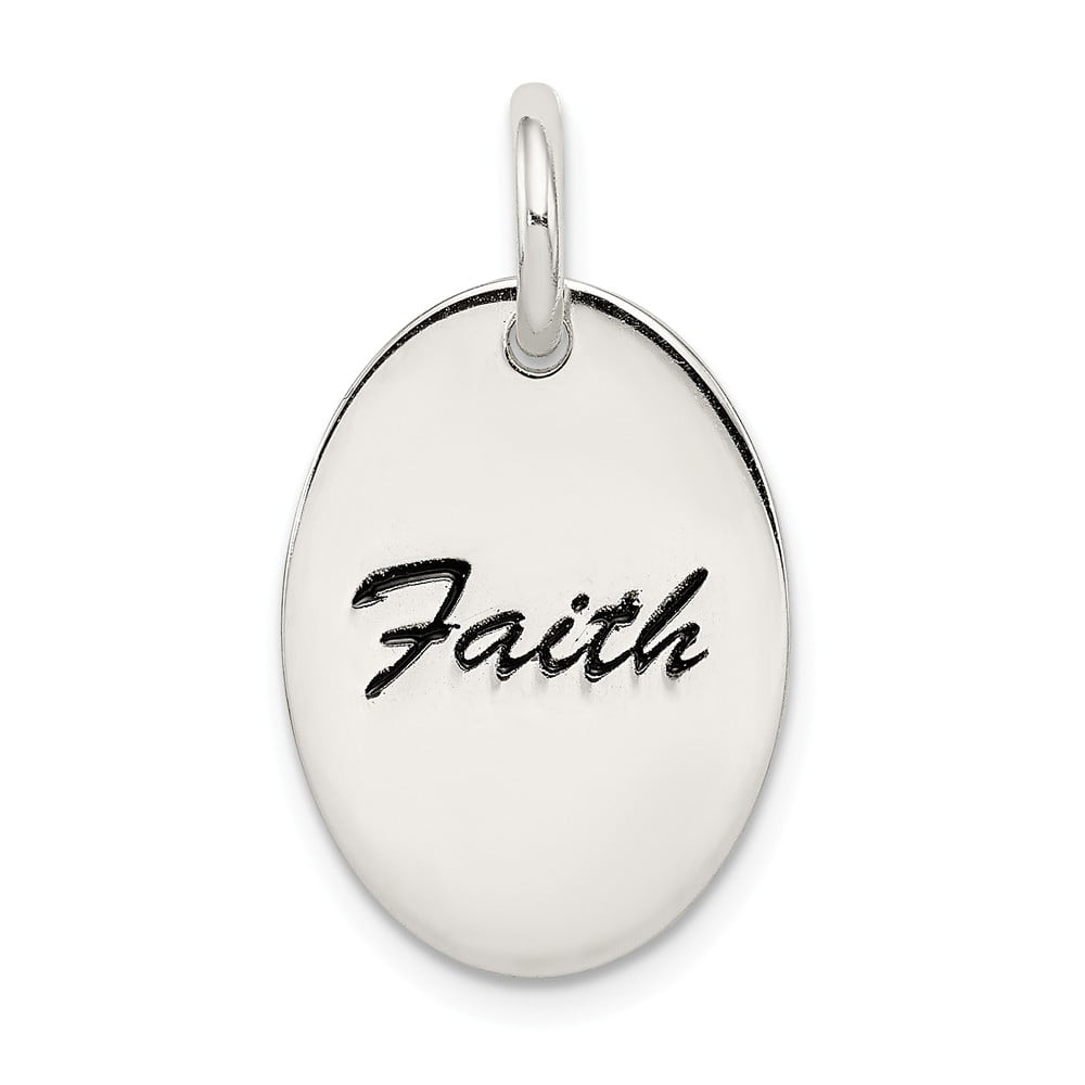 FB Jewels Solid 925 Sterling Silver Polished Faith Pendant