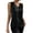 Black, variant on JSheng Women Sleeveless Satin Tops Casual Fashion Solid Color V-Neck Loose Temperament Tank Top Beige L